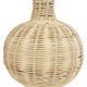 SHIZUMI 01959 Boho Επιτραπέζιο Φωτιστικό Πορτατίφ Μονόφωτο 1 x E27 AC220-240V IP20 - Φ30 x Υ50cm - Μπεζ Ξύλινο Πλέγμα με Λευκό Καπέλο - 5 Χρόνια Εγγύηση - 6