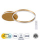VENOM 61119 Φωτιστικό Οροφής Δαχτυλίδι-Κύκλος LED CCT 45W 5445lm 360° AC 220-240V - Εναλλαγή Φωτισμού μέσω Τηλεχειριστηρίου All In One Ψυχρό 6000k+Φυσικό 4500k+Θερμό 2700k Dimmable Φ40cm+BackLight Base - Χρυσό Βούρτσας - 3 Years Warranty