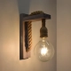 KENSI 00879 Boho Φωτιστικό Τοίχου - Απλίκα με Ντουί 1 x E27 AC 220-240V IP20 - Καφέ & Μπεζ - Μ7 x Π20 x Υ30cm - 2