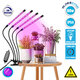 85957 Grow Light Full Spectrum LED Φωτιστικό Ανάπτυξης Φυτών Γλάστρας με 4 Κινούμενες Κεφαλές & Βάση Μανταλάκι Clip SMD 2835 80W 160° AC230V IP54 με Dimmer & Timer Εσωτερικού Χώρου για Κάλυψη Επιφάνειας 1m x 1m Πλήρους Φάσματος Φωτισμού