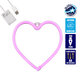 78592 Φωτιστικό Ταμπέλα Φωτεινή Επιγραφή NEON LED Σήμανσης HEART 5W με Καλώδιο Τροφοδοσίας USB - Μπαταρίας 3xAAA (Δεν Περιλαμβάνονται) - Ροζ