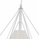 Μοντέρνο Industrial Κρεμαστό Φωτιστικό Οροφής Μονόφωτο Λευκό με Ύφασμα Μεταλλικό Πλέγμα Φ38  KAIRI WHITE 01619 - 6
