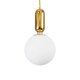 kelvo® ESTETICO KLV-101-0382 Κρεμαστό Φωτιστικό Οροφής για Λάμπα με Ντουί E27 AC 220-240V IP20 - Χρυσό Βούρτσας Πλατίνα & Λευκό - Μ20 x Π20 x Υ38cm - 4