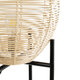 NERINA 02015 Boho Επιδαπέδιο Φωτιστικό Μονόφωτο 1 x E27 AC220-240V IP20 - Φ40 x Υ115cm - Μαύρο Μεταλλικό με Μπεζ Ρατάν Καπέλο Πλέγμα - 5 Χρόνια Εγγύηση - 5