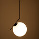 MONROE 00957 Μοντέρνο Κρεμαστό Φωτιστικό Οροφής Μονόφωτο Μαύρο - Λευκό Μεταλλικό Μπάλα Φ30 x Υ75cm - 2