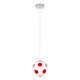 FOOTBALL 00642 Μοντέρνο Κρεμαστό Παιδικό Φωτιστικό Οροφής Μονόφωτο Κόκκινο Λευκό Γυάλινο Φ15 x Υ18cm - 4