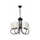 GloboStar® TRITON 203-0253 Vintage Κρεμαστό Φωτιστικό Καπέλο Πολύφωτο 5 x E27 IP20 Μαύρο Μέταλλο με Μπέζ Ύφασμα - Μ50 x Π50 x Υ48cm