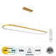 BOLIVAR 61274 Κρεμαστό Φωτιστικό Οροφής Design LED CCT 54W 6210lm 300° AC 220-240V - Εναλλαγή Φωτισμού μέσω Τηλεχειριστηρίου All In One Ψυχρό 6000k+Φυσικό 4500k+Θερμό 2700k Dimmable Μ120 x Π30 x Υ2cm - Χρυσό Βούρτσας