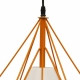 Μοντέρνο Industrial Κρεμαστό Φωτιστικό Οροφής Μονόφωτο Πορτοκαλί με Άσπρο Ύφασμα Μεταλλικό Πλέγμα Φ38  KAIRI ORANGE 01621 - 6