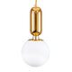 MAVERICK 00943 Μοντέρνο Κρεμαστό Φωτιστικό Οροφής Μονόφωτο Χρυσό Μεταλλικό Γυάλινο Μπάλα Φ15 x Υ15cm - 1