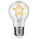 Λάμπα E27 A60 Deco Soft Letter Star LED FILAMENT 3W 240 lm 320° AC 85-265V Edison Retro με Διάφανο Γυαλί Ultra Θερμό Λευκό 2200 K Dimmable  99251
