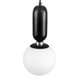 MAVERICK 00945 Μοντέρνο Κρεμαστό Φωτιστικό Οροφής Μονόφωτο Μαύρο Μεταλλικό Γυάλινο Μπάλα Φ15 x Υ15cm - 5
