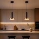 kelvo® ZANE KLV-101-0349 Κρεμαστό Φωτιστικό Οροφής LED 18W 1800lm 120° AC 220-240V IP20 Ρυθμιζόμενο Λευκό CCT με Χειριστήριο από 2700K έως 6000K Dimmable - Lumileds SMD Chip - Σατινέ Χρυσό Βούρτσας & Μαύρο Ματ - Μ15 x Π15 x Υ20cm - 3 Χρόνια Εγγύηση - 1