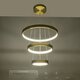 NEMESIS TRIO 61169-DECO Μοντέρνο Κρεμαστό Φωτιστικό Οροφής LED 100W 12123lm 360° AC 220-240V IP20 Ρυθμιζόμενο Λευκό CCT με Χειριστήριο από 2700K έως 6000K Dimmable - Lumileds SMD Chip - Χρυσό Βούρτσας - Μ60 x Π60 x Υ60cm - 3 Χρόνια Εγγύηση - 12