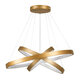 NEMESIS TRIO 61172-DECO Κρεμαστό Φωτιστικό Δαχτυλίδι-Κύκλος LED CCT 120W 14723lm 360° AC 220-240V - Εναλλαγή Φωτισμού μέσω Τηλεχειριστηρίου All In One Ψυχρό 6000k+Φυσικό 4500k+Θερμό 2700k Dimmable Φ40+60+80cm - Χρυσό Βούρτσας - 2