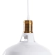 ANER 01072 Vintage Κρεμαστό Φωτιστικό Οροφής με Ντουί 1 x E27 AC 220-240V IP20 - Λευκό & Χρυσό - Μ27.5 x Π27.5 x Υ19cm - 7