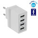Φορτιστής USB 4 Θέσεων Wall Adapter 2 x AUTO 2.1A & 2 x 1A 5V DC Λευκός με Χρώμιο  69997 - 5 Φορτιστής USB 4 Θέσεων Wall Adapter 2 x AUTO 2.1A & 2 x 1A 5V DC Λευκός με Χρώμιο  69997 - 1