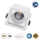 PLUTO-M 60272 Χωνευτό LED Spot Downlight TrimLess Μ8.4xΠ8.4cm 10W 1300lm 38° AC 220-240V IP20 Μ8.4 x Π8.4 x Υ5.9cm - Τετράγωνο - Λευκό & Anti-Glare HoneyComb - Φυσικό Λευκό 4500K - Bridgelux COB - 5 Years Warranty