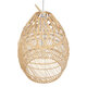 TAHITI 00710 Vintage Κρεμαστό Φωτιστικό Οροφής Μονόφωτο Μπεζ Ξύλινο Bamboo Φ38 x Y50cm - 7