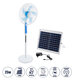 SOLARA-FAN 85355 Solar Fan Αυτόνομος Ηλιακός Επιδαπέδιος Ανεμιστήρας 25W 2 Λειτουργιών Ρεύματος με AC 220-240V ή με Φωτοβολταϊκό Panel 9V 12W & Επαναφορτιζόμενη Μπαταρία Li-ion 7.4V 4400mAh - 3 Ταχύτητες - Ενσωματωμένο USB 2.0 Charger Συσκευών - IP20 - Μ44 x Π37.5 x Υ132cm - Λευκό & Μπλε  - 1