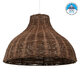 MAYOTTE 00725 Vintage Κρεμαστό Φωτιστικό Οροφής Μονόφωτο Καφέ Ξύλινο Bamboo Φ40 x Y28cm - 1