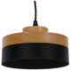 Μοντέρνο Κρεμαστό Φωτιστικό Οροφής Μονόφωτο Μαύρο Μεταλλικό με Φυσικό Ξύλο Καμπάνα Φ18  RUHIEL 01233 - 4