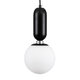 MAVERICK 00945 Μοντέρνο Κρεμαστό Φωτιστικό Οροφής Μονόφωτο Μαύρο Μεταλλικό Γυάλινο Μπάλα Φ15 x Υ15cm