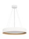 kelvo® RONDO KLV-101-0589 Κρεμαστό Φωτιστικό Οροφής LED 36W 3600lm 120° AC 220-240V IP20 Ρυθμιζόμενο Λευκό CCT με Διακόπτη στο Driver 2700K/4500K/6000K Triac Dimmable - Lumileds SMD Chip & ENEC/TÜV Driver - Λευκό Ματ & Εφέ Ξύλου - Μ50 x Π50 x Υ7cm - 5 Χρόνια Εγγύηση - 4