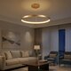 kelvo® NEMESIS KLV-101-0216 Κρεμαστό Φωτιστικό Οροφής LED 75W 7500lm 180° AC 220-240V IP20 Ρυθμιζόμενο Λευκό CCT με Χειριστήριο από 2700K έως 6000K Dimmable - Lumileds SMD Chip - Χρυσό Πλατίνα - Μ100 x Π100 x Υ4cm - 3 Χρόνια Εγγύηση