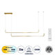 LINARIA DUO 60926 Μοντέρνο Κρεμαστό Φωτιστικό Οροφής LED 72W 8300lm 200° AC 220-240V IP20 Ρυθμιζόμενο Λευκό CCT με Χειριστήριο από 2700K έως 6000K Dimmable - Lumileds SMD Chip - Χρυσό Βούρτσας - Μ130 x Π4 x Υ25cm - 3 Χρόνια Εγγύηση - 1