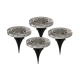  SEEDS 71503 Διακοσμητικό Φωτιστικό Κήπου LED 3W 120lm 60° DC 5V με Φωτοβολταϊκό Panel 5V 0.1W & Επαναφορτιζόμενη Μπαταρία Li-ion 3.2V 600mAh Αδιάβροχο IP65 Θερμό Λευκό 2700K - Πακέτο 4 Τεμαχίων - Μ12 x Π12 x Υ13cm - 2 Χρόνια Εγγύηση