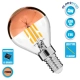  SPHERE 99109 Λάμπα E14 G45 LED 4W 420lm 320° AC 220-240V IP20 Ultra Θερμό Λευκό 2200K Dimmable - Filament Chip - Διάφανο με Χάλκινο Ανεστραμμένο Καθρέπτη - Μ4.5 x Π4.5 x Υ8.1cm - 3 Χρόνια Εγγύηση
