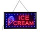 75691 Φωτιστικό Ταμπέλα LED Ορθογώνια Σήμανσης ICE CREAM με Πρίζα AC 230V Μ48 x Π25 x Υ2cm