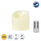 FIREFLAME 79541 Διακοσμητικό Realistic Κερί Παραφίνης με LED Εφέ Κινούμενης Φλόγας - Μπαταρίας & Ασύρματο Χειριστήριο IR Θερμό Λευκό 3000K Dimmable - Φ10 x Υ10cm - 1