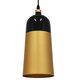 Μοντέρνο Κρεμαστό Φωτιστικό Οροφής Μονόφωτο Μαύρο - Χρυσό Μεταλλικό Καμπάνα Φ14  PALAZZO GOLD BLACK 01523 - 2