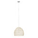 Vintage Κρεμαστό Φωτιστικό Οροφής Μονόφωτο Λευκό Μπέζ Ξύλινο Bamboo Φ40  COMORES LIGHT BEIGE 00968 - 2