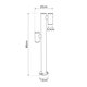 STEM GLB-103-0013 Φωτιστικό Κολωνάκι Κήπου LED 24W 2160lm 60° AC 220-240V Αδιάβροχο IP65 Θερμό Λευκό 2700K - Sanan SMD Chip - Μαύρο Ματ - Μ12 x Π25 x Υ80cm - 3 Χρόνια Εγγύηση - 5