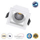 PLUTO-S 60266 Χωνευτό LED Spot Downlight TrimLess Μ6.4xΠ6.4cm 7W 910lm 38° AC 220-240V IP20 Μ6.4 x Π6.4 x Υ4.9cm - Τετράγωνο - Λευκό & Anti-Glare HoneyComb - Φυσικό Λευκό 4500K - Bridgelux COB - 5 Years Warranty