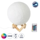 MOON 79607-S Επιτραπέζιο Φωτιστικό LED 3W 150lm 360° DC 5V IP20 RGB Dimmable Λευκό Πλαστικό με Μπεζ Ξύλο - Λειτουργία μόνο σε ρεύμα, χωρίς μπαταρίες - Μ20 x Π20 x Υ23cm - 2 Χρόνια Εγγύηση
