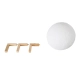 MOON 79607-S Επιτραπέζιο Φωτιστικό LED 3W 150lm 360° DC 5V IP20 RGB Dimmable Λευκό Πλαστικό με Μπεζ Ξύλο - Λειτουργία μόνο σε ρεύμα, χωρίς μπαταρίες - Μ20 x Π20 x Υ23cm - 2 Χρόνια Εγγύηση - 5