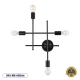 PIPING 00661 Vintage Επιτοίχιο Φωτιστικό Πολύφωτο 4 x E27 AC220-240V IP20 - Μ40 x Π9 x Υ52cm - Μαύρο Μεταλλικό Πλέγμα - 5 Χρόνια Εγγύηση - 1
