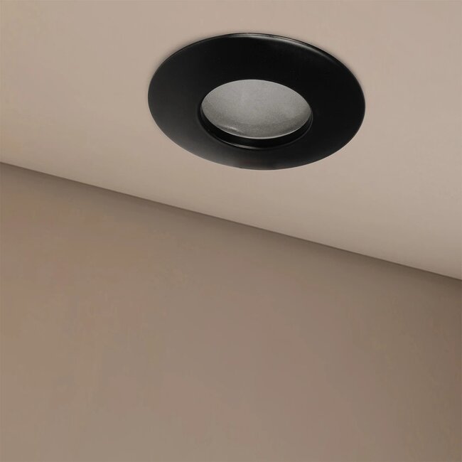 kelvo® KAPA KLV-101-0038 Χωνευτό Φωτιστικό Downlight Σποτ Μπάνιου για Λάμπα MR16 με Ντουί GU10 AC 220-240V Αδιάβροχο IP65 - Μαύρο Ματ - Μ8.5 x Π8.5 x Υ4.2cm / Q7.5cm