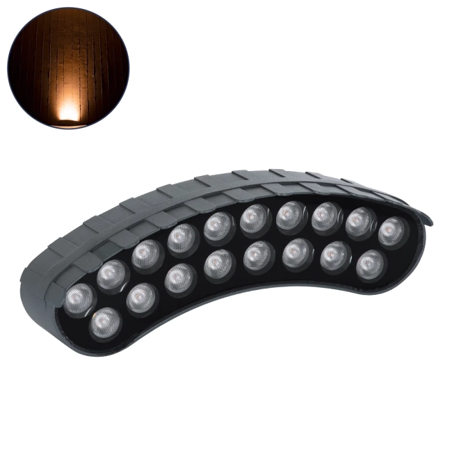 TREELIGHT-KINA 90231 Κυρτή Μπάρα Φωτισμού Wall Washer με Αντιθαμβωτική Γρίλια Ειδική για Φυτά - Δέντρα LED 18W 1530lm 15° DC 24V Αδιάβροχο IP65 L24.5 x W7 x H8cm Αρχιτεκτονικό Πορτοκαλί 2200K - Γκρι Ανθρακί - 3 Years Warranty - 2