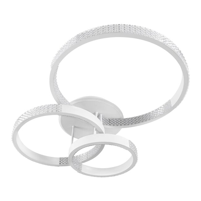 kelvo® DIAMOND KLV-101-0227 Φωτιστικό Οροφής LED 100W 10000lm 360° AC 220-240V IP20 Ρυθμιζόμενο Λευκό CCT με Χειριστήριο από 2700K έως 6000K Dimmable - Lumileds SMD Chip - Λευκό Ματ - Μ80 x Π50 x Υ20cm - 3 Χρόνια Εγγύηση - 5