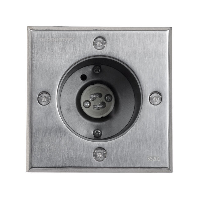 GIGO 60362 Χωνευτό Τετράγωνο Σποτ Δαπέδου για Λάμπα MR16 με Ντουί GU10 - Αδιάβροχο IP68 - IK09 - Ανοξείδωτο Ατσάλι / Stainless Steel 201 - Tempered Glass - Μ11 x Π11 x Υ11.5cm - Nickel Ματ - 5 Years Warranty - 4