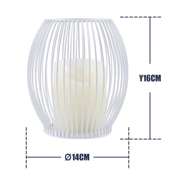 CANDLE 76490 Διακοσμητικό Realistic Κερί με LED Εφέ Κινούμενης Φλόγας - Μπαταρίας 2 x AA (Δεν Συμπεριλαμβάνονται) & Ασύρματο Χειριστήριο IR Θερμό Λευκό 2700K Dimmable Λευκό Φ14 x Υ16cm - 5