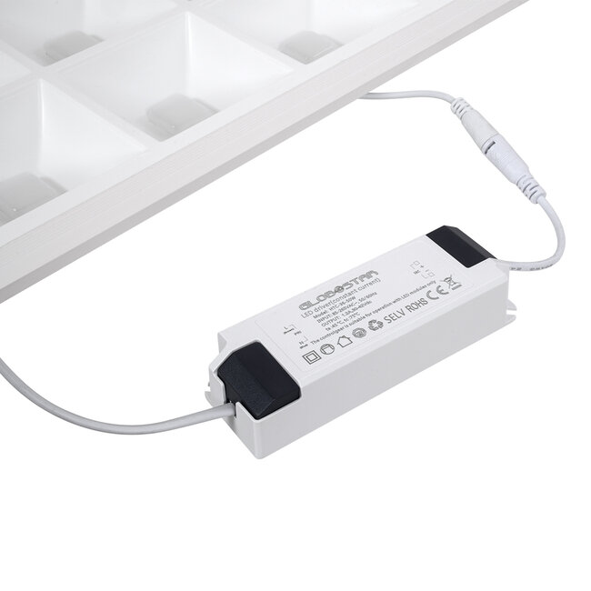 ZEUS 60968 Χωνευτό LED Panel 60x60cm 48W 7440lm 120° CRI≥86Ra UGR<19 Anti-Glare Shield Diffuser AC 220-240V IP44 Μ60 x Π60 x Υ3.3cm - Ψυχρό Λευκό 6000K - 10