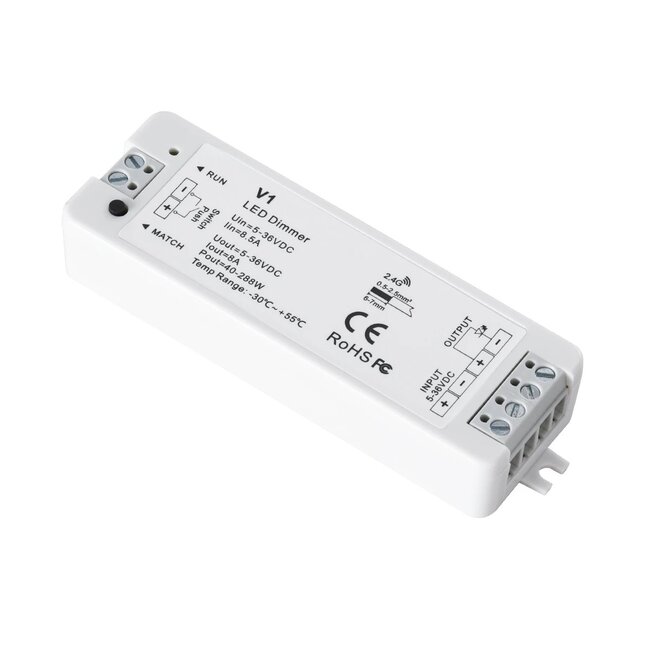 73119 V1+R11 SKYDANCE ΣΕΤ Dimmer & Ασύρματο Χειριστήριο Αφής 1 Group RF 2.4Ghz 8A Max DC 5-36V (288W) - DC 3V IP20 - 5 Χρόνια Εγγύηση