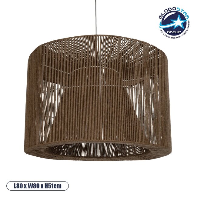 ZYLINDER 205-0023 Boho Κρεμαστό Φωτιστικό Οροφής με Ντουί 1 x E27 AC 220-240V IP20 - Καφέ - M80 x Π80 x Υ51cm - 1 ZYLINDER 205-0023 Boho Κρεμαστό Φωτιστικό Οροφής με Ντουί 1 x E27 AC 220-240V IP20 - Καφέ - M80 x Π80 x Υ51cm - 1