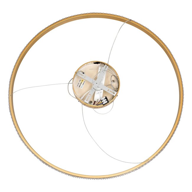 kelvo® DIAMOND KLV-101-0232 Κρεμαστό Φωτιστικό Οροφής LED 67W 6700lm 180° AC 220-240V IP20 Ρυθμιζόμενο Λευκό CCT με Χειριστήριο από 2700K έως 6000K Dimmable - Lumileds SMD Chip - Χρυσό Πλατίνα - Μ80 x Π80 x Υ3cm - 3 Χρόνια Εγγύηση - 8